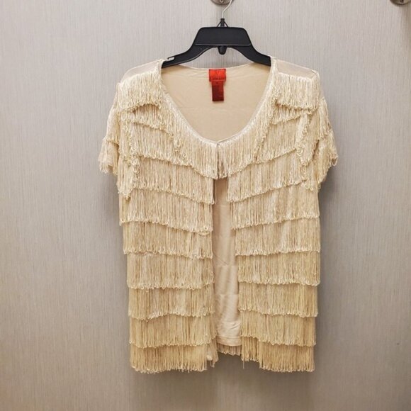 Vintage Looped Fringe Tassel Jacket Wearable Art Size XL - Picture 13 of 14